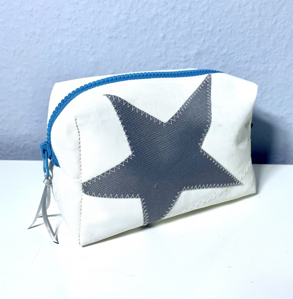 Segeltuch Kosmetiktasche eckig mit grauem Stern